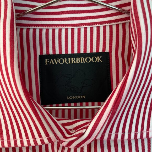 Favourbrook London Bengal Stripe Dress Shirt - Red/White - Men's - Picture 7 of 11